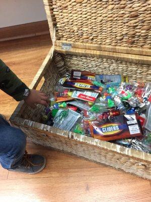 The basket of prizes for patients