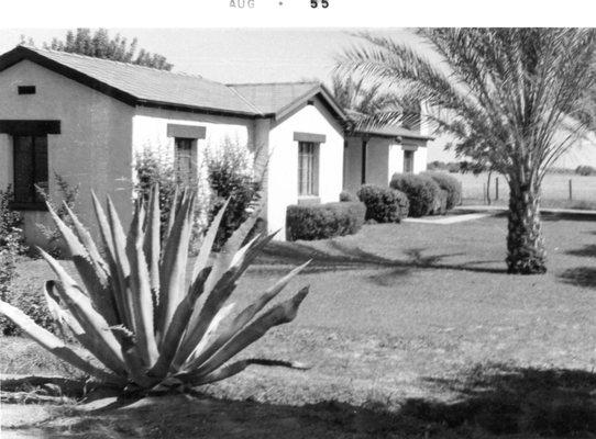 The original adobe farm house that still stands on the corner of Indian School and Miller