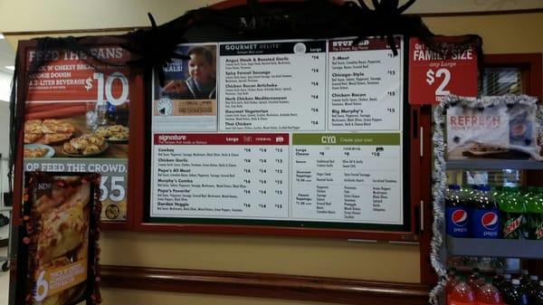 Menu board