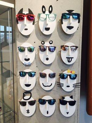 Funny and artistic kids section for glasses and sunglasses!