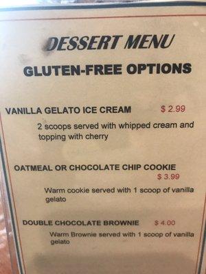 Gluten Free desserts