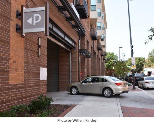 Parking garage entrance