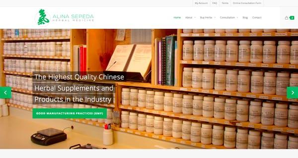 WordPress with eCommerce for Alina Sepeda Herbal Medicine.