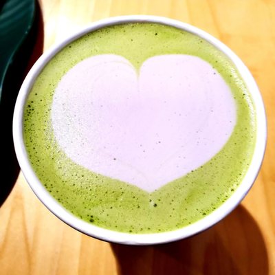 Cute drink (matcha ube latte)