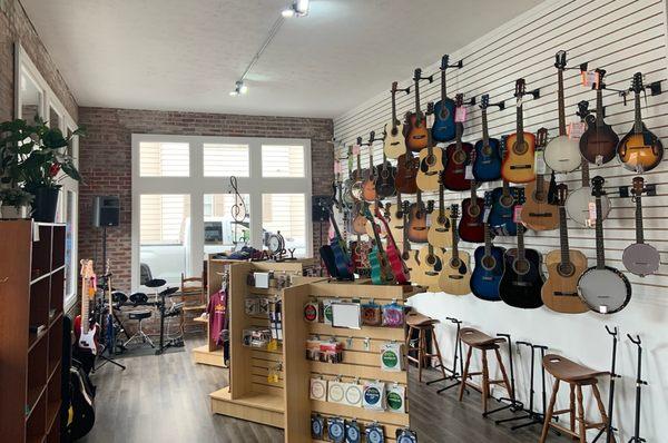 Legends music store offers a wide variety of musical instruments and accessories