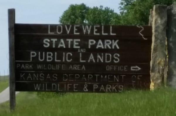 Lovewell State Park sign off of K-14.