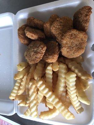 Chicken nuggets with French fries