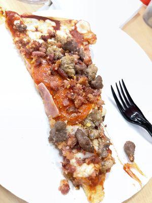 5 meat- pizza slice