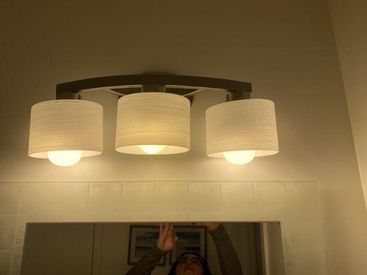 Bee light fixture installed