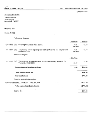 Copy of Invoice