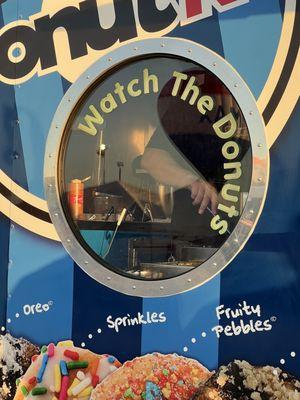 Window to watch your donuts being made