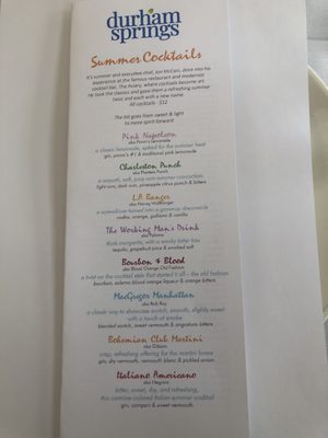 Drink menu