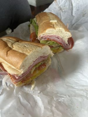 Italian sub with banana peppers