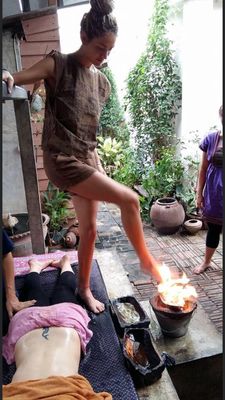 Thai, foot fire,