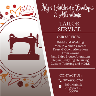 Tailor Service for ALL types of garments.