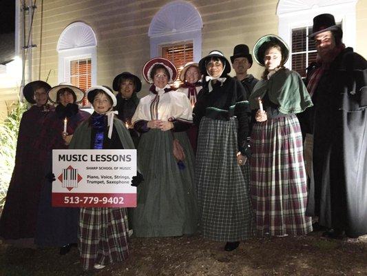 Carolers at the West Chester Christmas Parade.