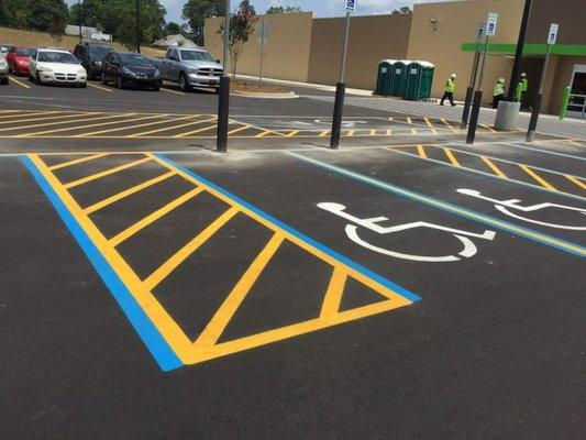 Parking lot maintenance and safety markings keep your place looking professional