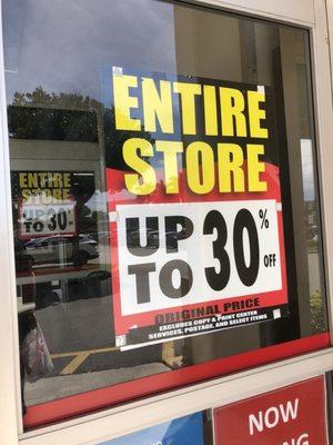 Store closing sale