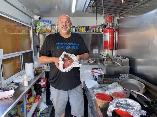 Chef Alon cooking up International delights.