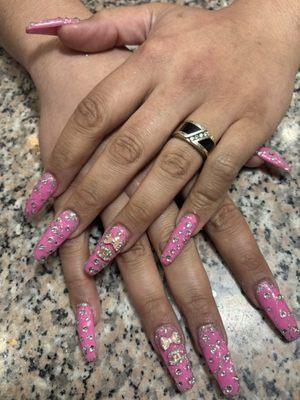 Barbie Nicki Minaj inspired nails, she extra coated and designed each nail differently.