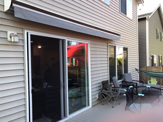 New retractable awning installed and ready for summer!