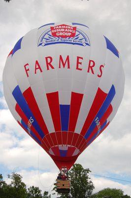 riding in the Farmers hot air balloon