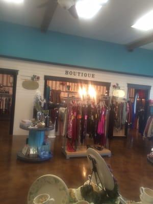 The Boutique, A great area with designer clothes, new or gently worn designer shoes, purses & jewelry