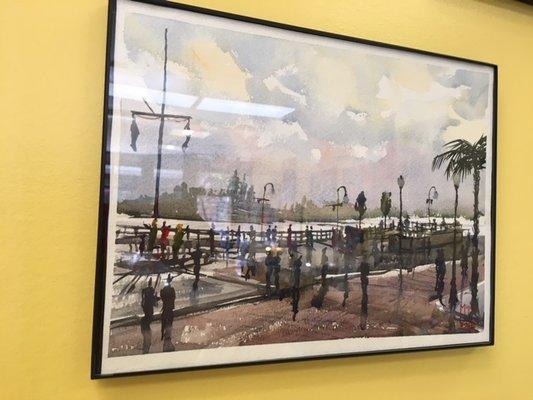 Nick Mijak's beautiful Riverwalk watercolor painting by Nick Mijak. Come view his work at GEMS4U.