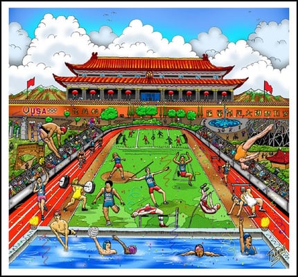 Sports Art Prints by Charles Fazzino