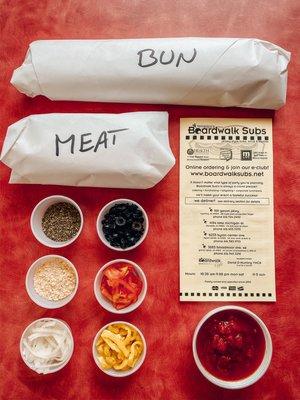 Our take home Pizza Sub Kits!! Grab them for a fun family activity!