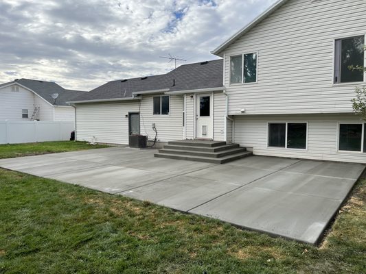 Patio with custom steps