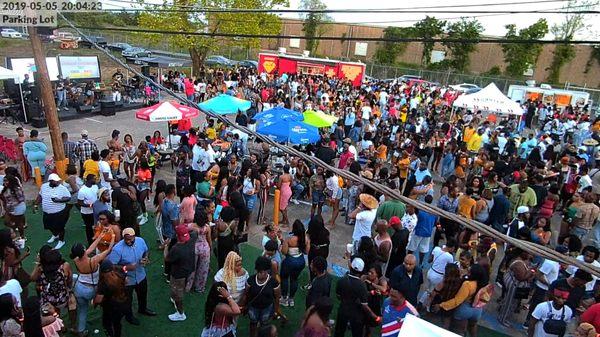 Parking Lot Party for Cinco De Mayo.