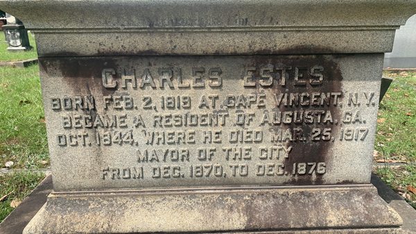 Charles Estes the Mayor of Augusta in late 1800's