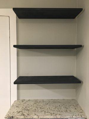 Custom floating shelves