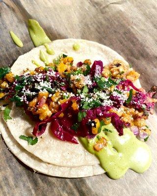 Street corn vegetarian taco!