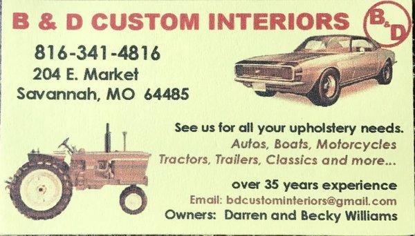 B&D Custom Upholstery