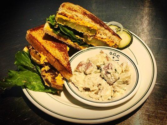 Salmon BLT with homemade side salad