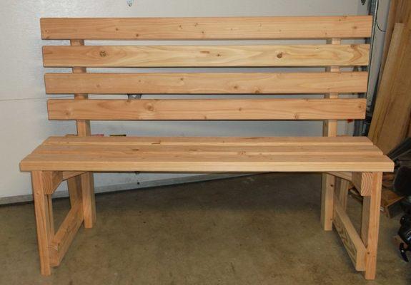 Unfinished park bench sold at store