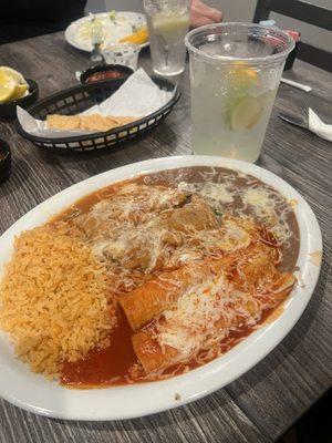 Tamales and enchiladas with a Lily Margarita