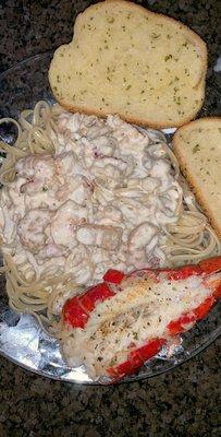 Shrimp chicken lobster Alfredo