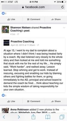 This was posted by the coach after the meeting! Wow!