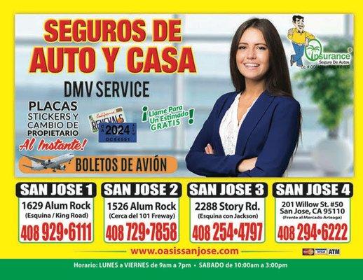 Auto insurance & home
Seguros de auto y casa