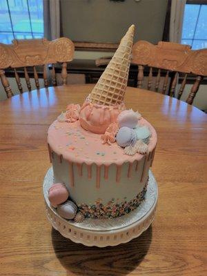 Two Sweet birthday drip cake