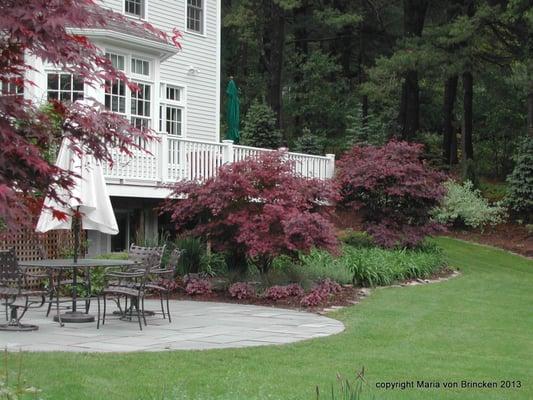 Back Patio and Garden designed for year round color and ease