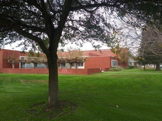 View from Macdonald Avenue of Children's Room courtyard.