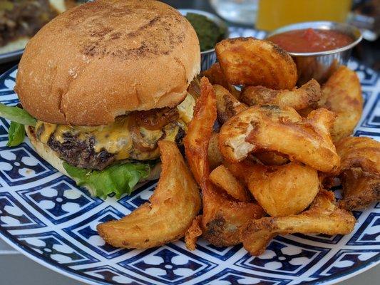 Monkey burger with fries!