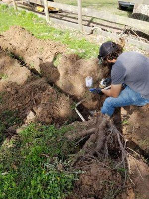 Repairing water line