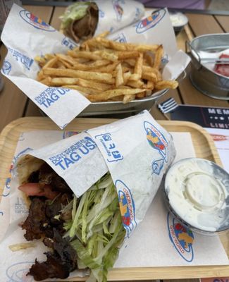 Delicious gyro with hand-cut fresh French fries