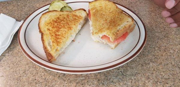 Tuna melt on sourdough