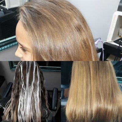 Balayage with clay lightener